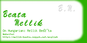 beata mellik business card